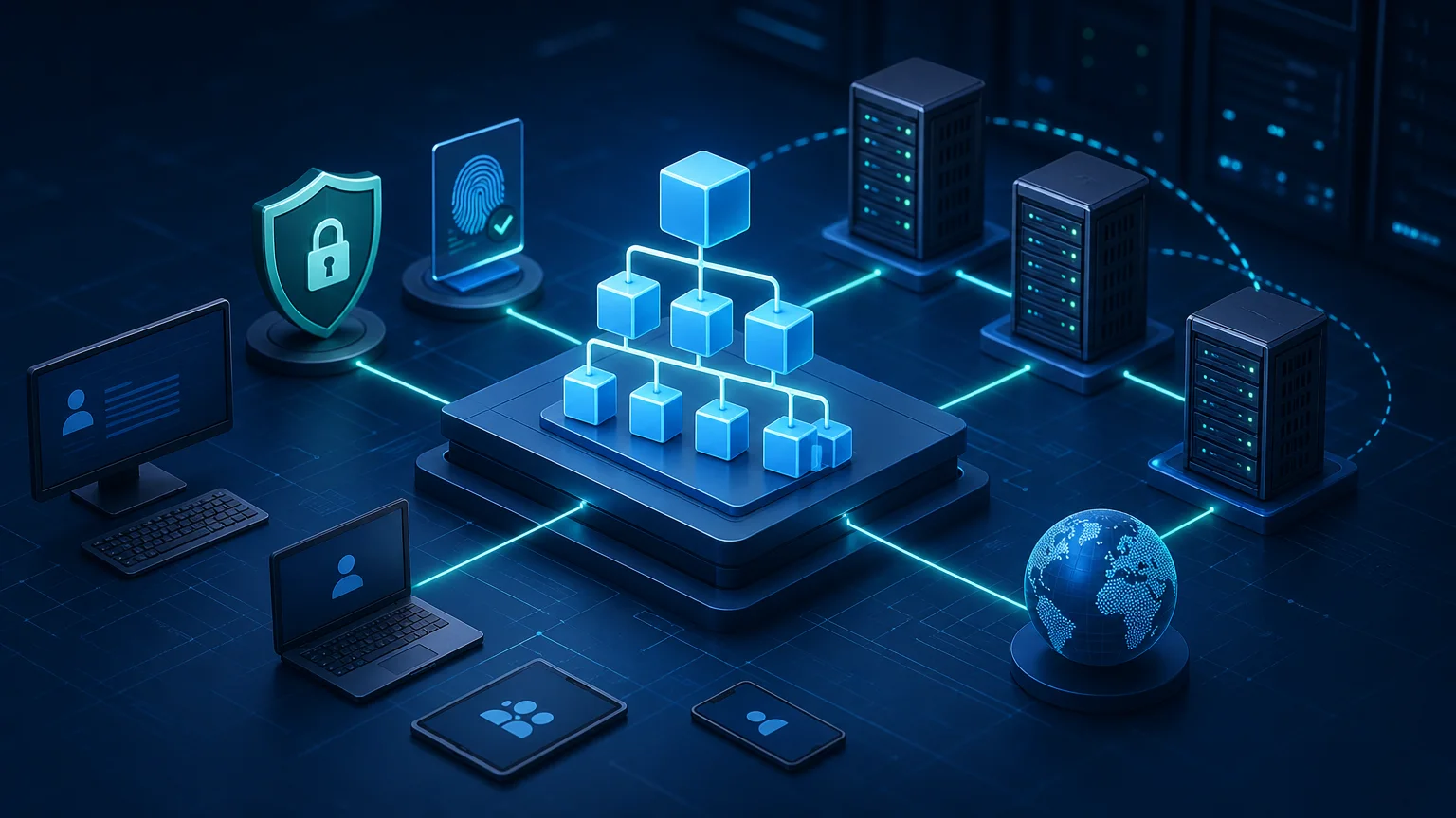 نمای مفهومی ساختار و اجزای Active Directory Domain Services
